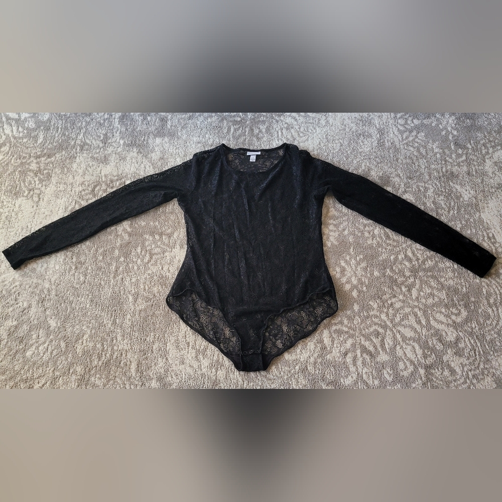 Kate Young For Target Women’s Black Long Sleeve Lace Bodysuit Size Large